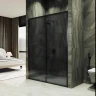 Душевая дверь Maybah Glass MGD-1289-6 1500х1950 раздвижная профиль Черный стекло графитовое матовое