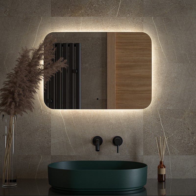 Зеркало Defesto Opti 70x50 DF 2804RH с подсветкой 21W-4500К/ИК - выключатель/Нейтральный белый свет
