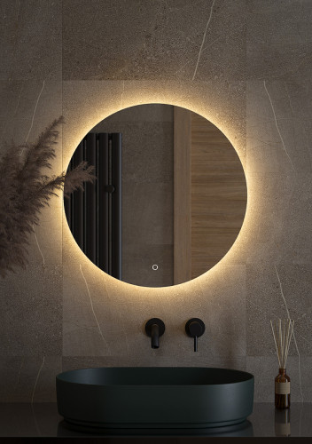 Зеркало Defesto Opti 60x60 DF 2853S с подсветкой 15W-3000К/Сенсорный выключатель/Теплый белый свет