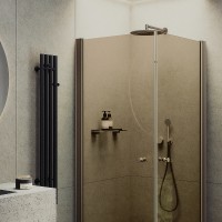Душевой уголок Maybah Glass MGY-1297-2 800x800x1980 на монопетлях Бронза стекло бронзовое