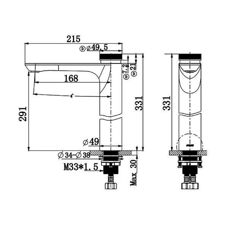Смеситель для раковины Arrow AMP11872-1GG цвет Серый