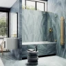 Шторка для ванны Maybah Glass MGV-645-3 705х1400 поворотная на петлях Золото стекло прозрачное