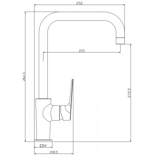 Смеситель для кухни Rossinka RS46-23 Хром латунь