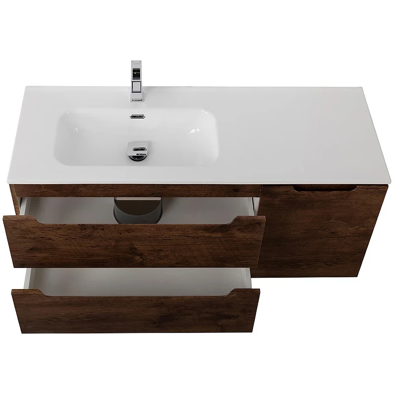 Тумба под раковину BelBagno Etna 100 L ETNA-1000-2C-1A-SO-RW-L подвесная Rovere Moro МДФ / ЛДСП