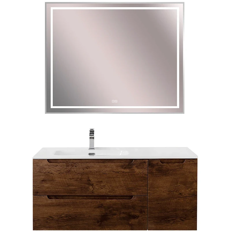 Тумба под раковину BelBagno Etna 100 L ETNA-1000-2C-1A-SO-RW-L подвесная Rovere Moro МДФ / ЛДСП