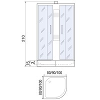 Душевая кабина River Nara Light 90x90 МТ Б/К 10000002911 с поддоном