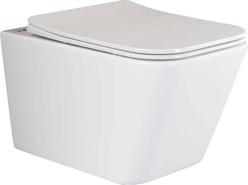 Комплект унитаза DIWO Ceramicanova Metric Rimless CN3007 с сиденьем с инсталляцией DIWO 4501 с клавишей смыва цвет Глянцевый белый