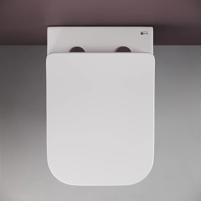 Комплект унитаза DIWO Ceramicanova Metric Rimless CN3007 с сиденьем с инсталляцией DIWO 4501 с клавишей смыва цвет Глянцевый белый