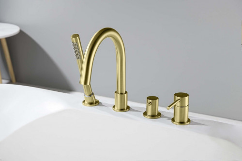 Смеситель на борт ванны Aquatek Европа AQ1348BG цвет Золото шлифованное