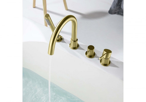 Смеситель на борт ванны Aquatek Европа AQ1348BG цвет Золото шлифованное