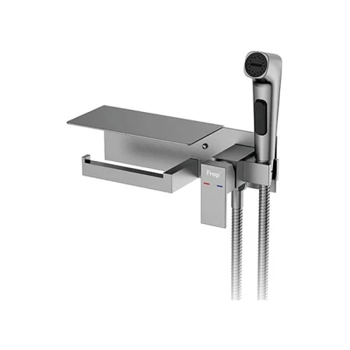 Гигиенический душ со смесителем Frap F2076-9 цвет Оружейная сталь