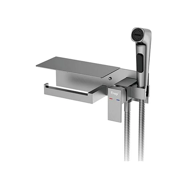 Гигиенический душ со смесителем Frap F2076-9 цвет Оружейная сталь