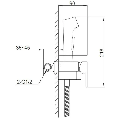 Гигиенический душ со смесителем Frap F2076-9 цвет Оружейная сталь