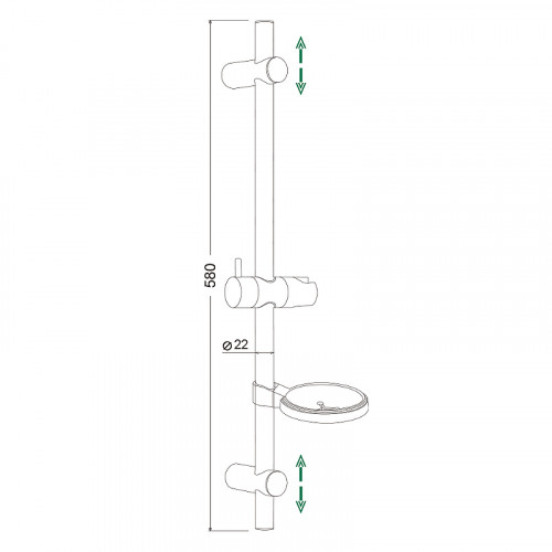 Душевая штанга WesnaArt DS021-58 Хром