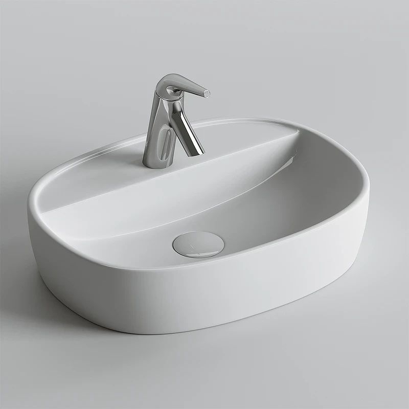 Раковина Ceramicanova Element 50 CN6036 Белая фарфор накладная