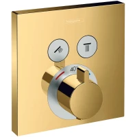 Смеситель для душа Hansgrohe ShowerSelect 15763990 с термостатом Полированное золото латунь встраиваемый