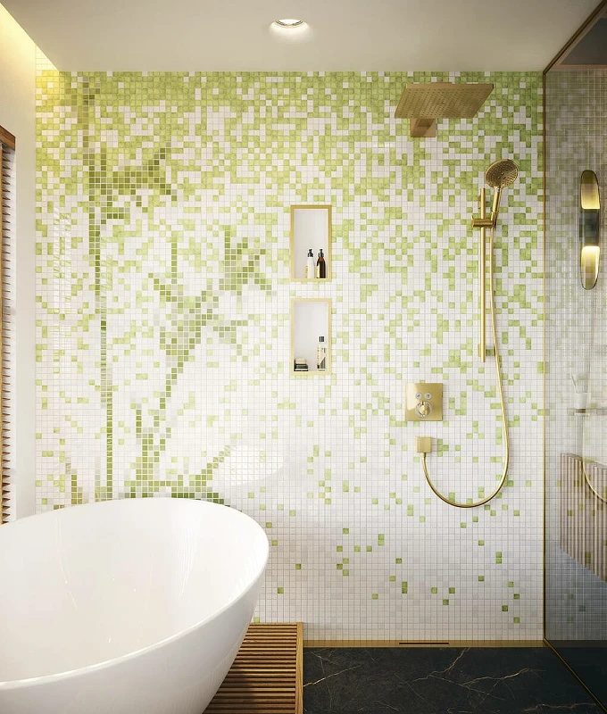 Смеситель для душа Hansgrohe ShowerSelect 15763990 с термостатом Полированное золото латунь встраиваемый