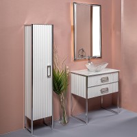 Тумба под раковину Boheme Armadi Art Monaco 80 867-080-WCR Белый глянец Хром МДФ / ЛДСП