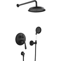 Душевая система Rose R02H R0235H Черная матовая