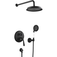 Душевая система Rose R02H R0235H Черная матовая