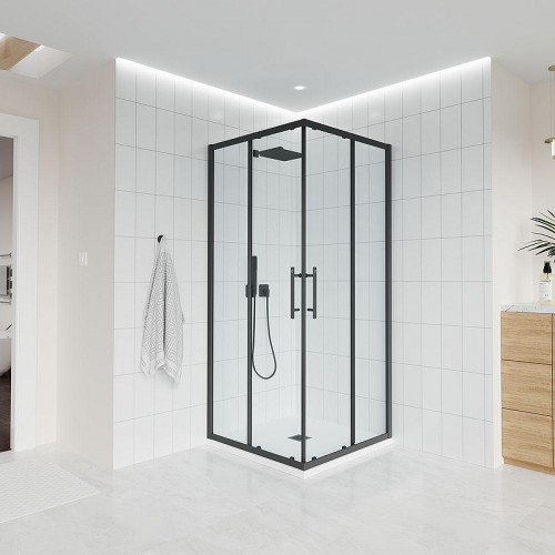 Душевой уголок Veconi Evo 300 B 100х80 E3-B-10080-01-C9 профиль Черный матовый стекло прозрачное