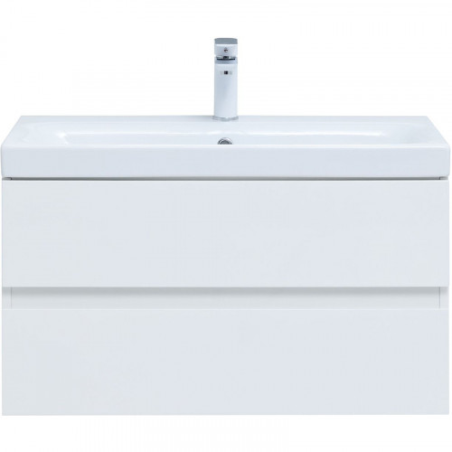 Тумба под раковину Aquanet Беркли 80 302351 подвесная Белый глянец МДФ / ЛДСП