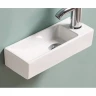 Раковина CeramaLux 40 9048DL Белая фаянс подвесная, накладная