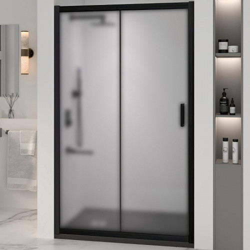 Душевая дверь RGW Passage PA-016B 130 350801613-24 профиль Черный стекло матовое-сатинат
