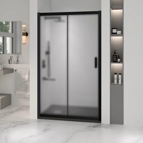 Душевая дверь RGW Passage PA-016B 130 350801613-24 профиль Черный стекло матовое-сатинат