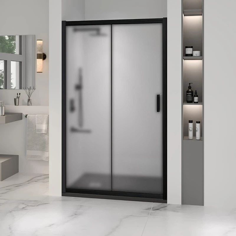 Душевая дверь RGW Passage PA-016B 130 350801613-24 профиль Черный стекло матовое-сатинат