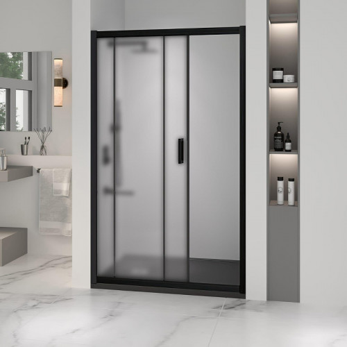 Душевая дверь RGW Passage PA-016B 130 350801613-24 профиль Черный стекло матовое-сатинат
