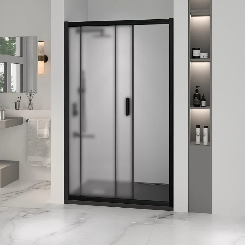 Душевая дверь RGW Passage PA-016B 130 350801613-24 профиль Черный стекло матовое-сатинат