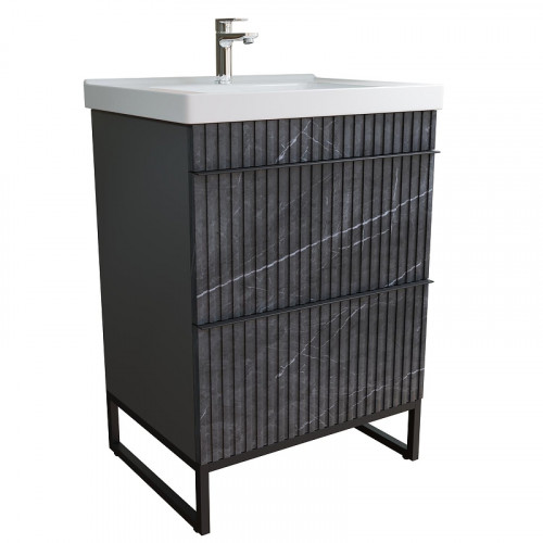 Тумба под раковину Mixline Окленд 60 551709 цвет Графит Серый