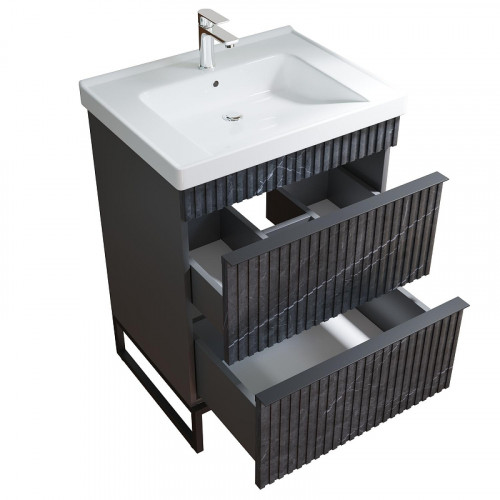 Тумба под раковину Mixline Окленд 60 551709 цвет Графит Серый