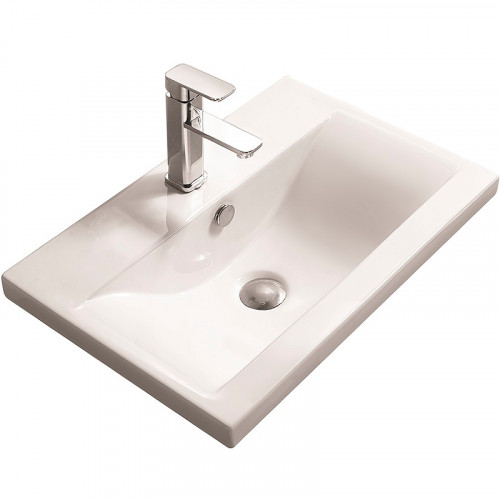 Раковина SantiLine 101 SL-2101 (100) Белая фаянс полувстраиваемая