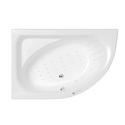 Акриловая ванна Whitecross Aquarella 170x110 L 0108.170110.100.NANO.CR цвет Белый с гидромассажем форсунки Хром