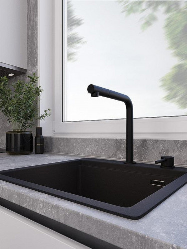 Смеситель для кухни Emar Steel ЕС - 7027 цвет Black