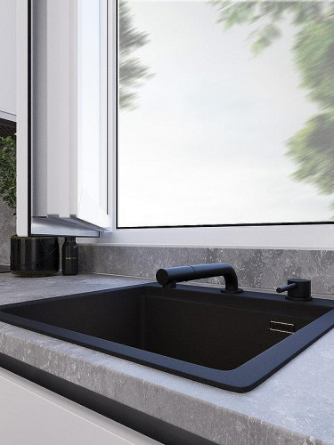 Смеситель для кухни Emar Steel ЕС - 7027 цвет Black