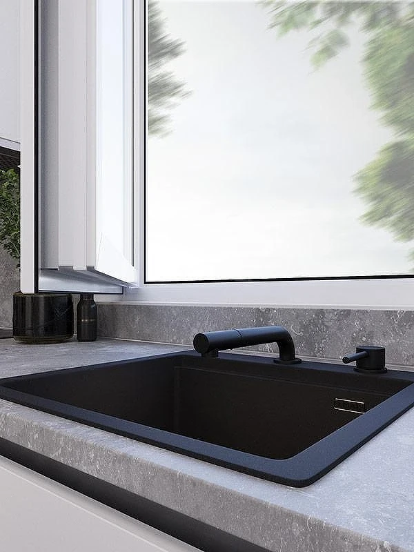 Смеситель для кухни Emar Steel ЕС - 7027 цвет Black