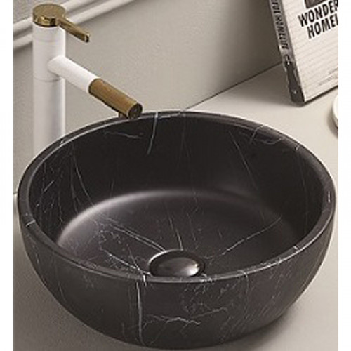 Раковина-чаша CeramaLux 41 C1111 Черная фаянс накладная