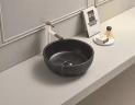 Раковина-чаша CeramaLux 41 C1111 Черная фаянс накладная