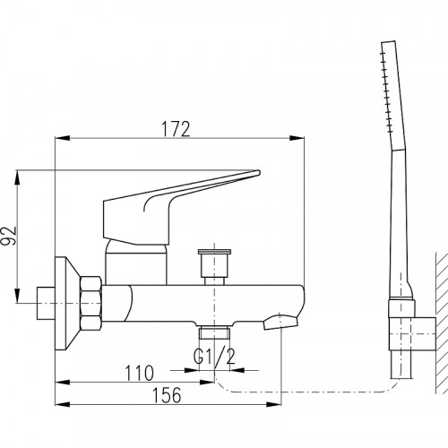 Смеситель для ванны Rav Slezak Victoria VI254.5/1 Хром латунь на стену