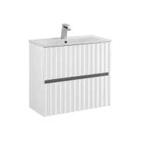 Тумба под раковину Art&Max Elegant 60 AM-ELEGANT-600-2C-SO-BL-LED-P подвесная цвет Белый глянец