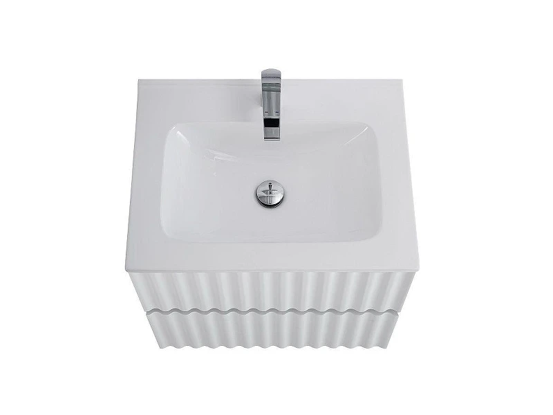 Тумба под раковину Art&Max Elegant 60 AM-ELEGANT-600-2C-SO-BL-LED-P подвесная цвет Белый глянец