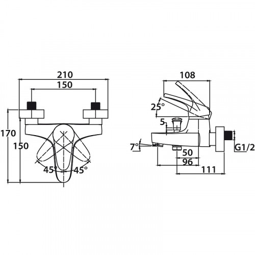Комплект смесителей Kaiser County 5500К Хром латунь