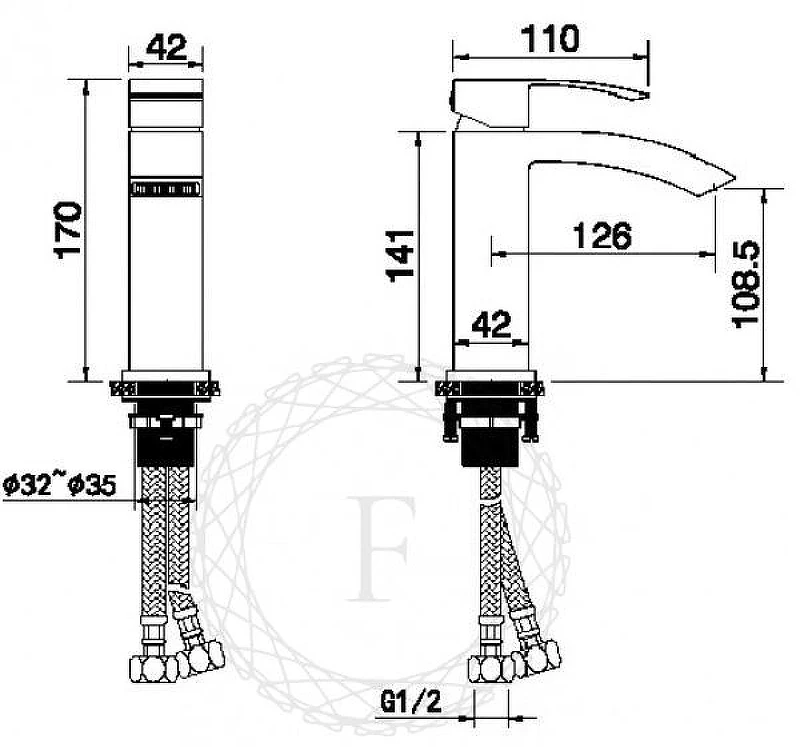 Смеситель для раковины FILARETE Waterfall FL5010NK цвет Никель