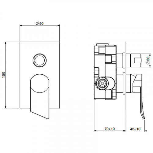 Смеситель для душа Gattoni Soffio 8133/ESDS Темный никель шлифованный