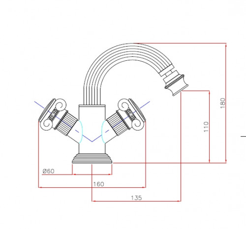 Смеситель для биде Cezares Olimp OLIMP-BS2-02-Sw Бронза латунь