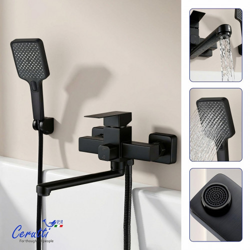 Смеситель для ванны Ceruttispa Клелия (Clelia) VXLMB CT12066 12066 цвет Черный матовый