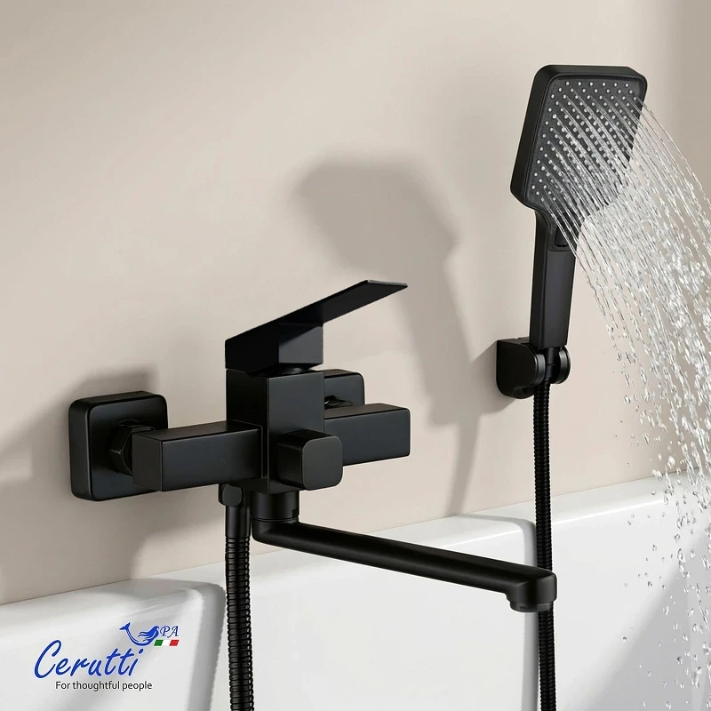 Смеситель для ванны Ceruttispa Клелия (Clelia) VXLMB CT12066 12066 цвет Черный матовый